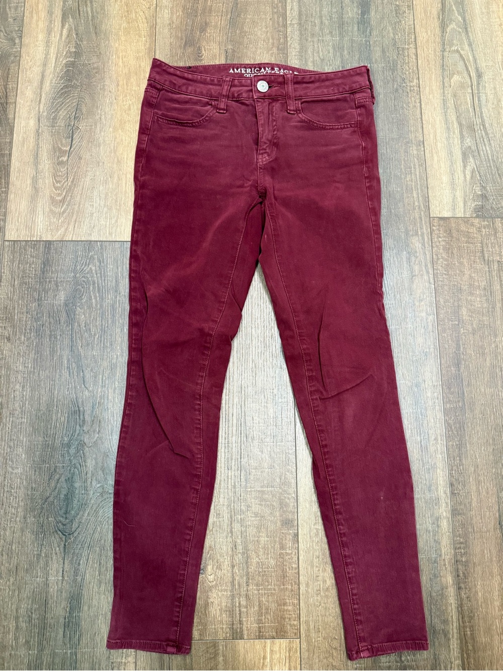 American eagle maroon jegging super stretch soft size 4 skinny low rise